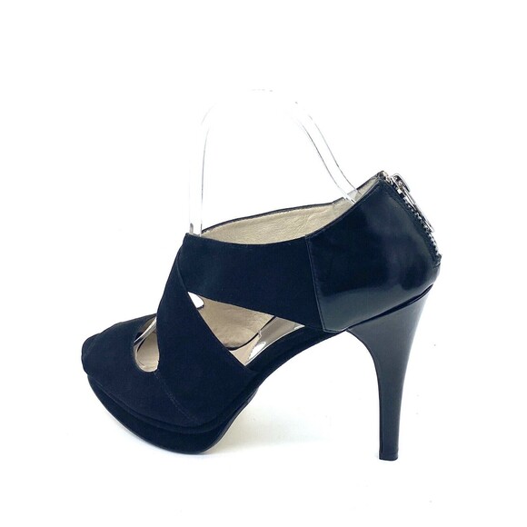 Michael Kors Women's Black Elena Suede Cross Strap Peep Toe Pumps AF12E Size 9M - Picture 7 of 15